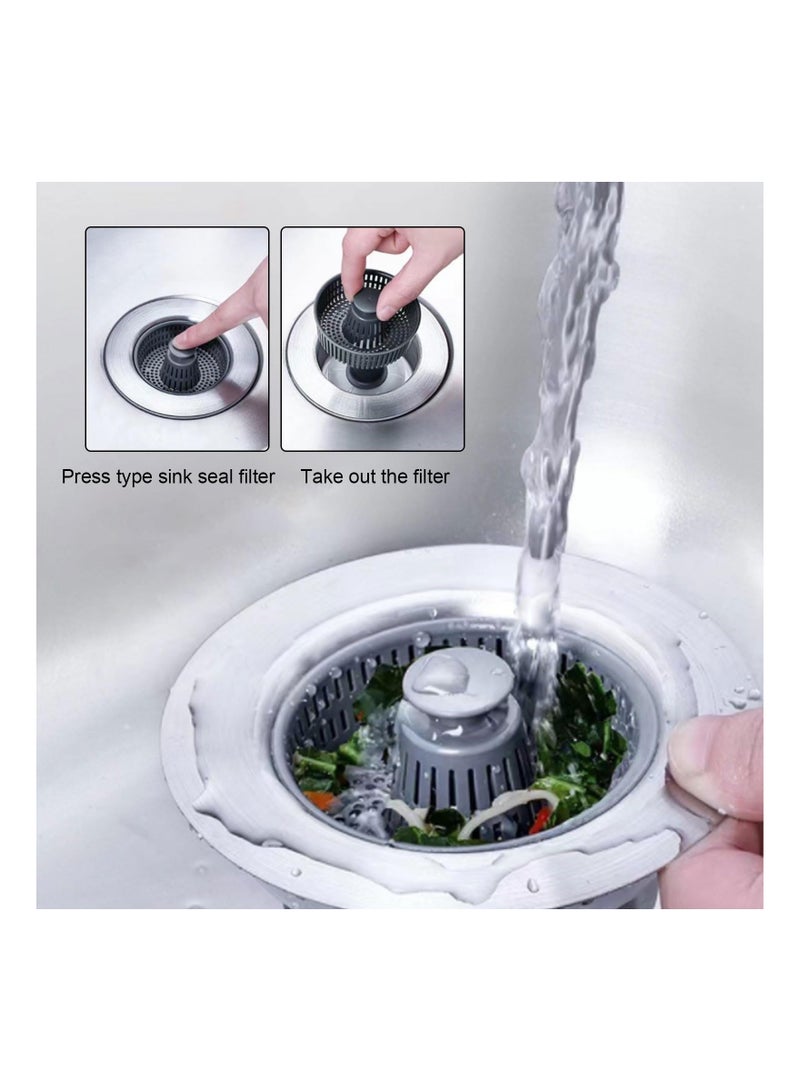 Y&D 3-in-1 Stainless Steel Sink Aid, 1Pcs Kitchen Drain Strainer, SYOSI Odor Filter, Popup Stopper Seal Bounce Filter for Food Catcher  - Image 3