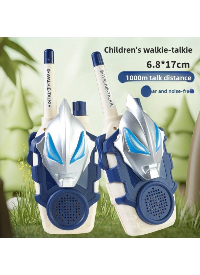 Generic - Ultraman Super Marvel Hero Boy Mask Interphone Toy Outdoor Parent-Child Emotional Interaction-Color:A Pair Of Ultraman Geode Walkie-talkies-Specifications:Bag [free 6 Rechargeable Batteries + Charger + Screwdriver] - Image 1