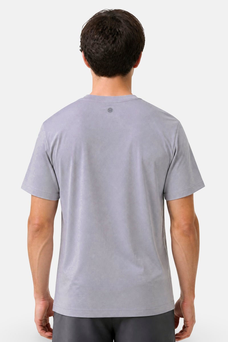 Gaiam Men Slim Fit Short Sleeve Training T-Shirt, Light Grey - Image 4