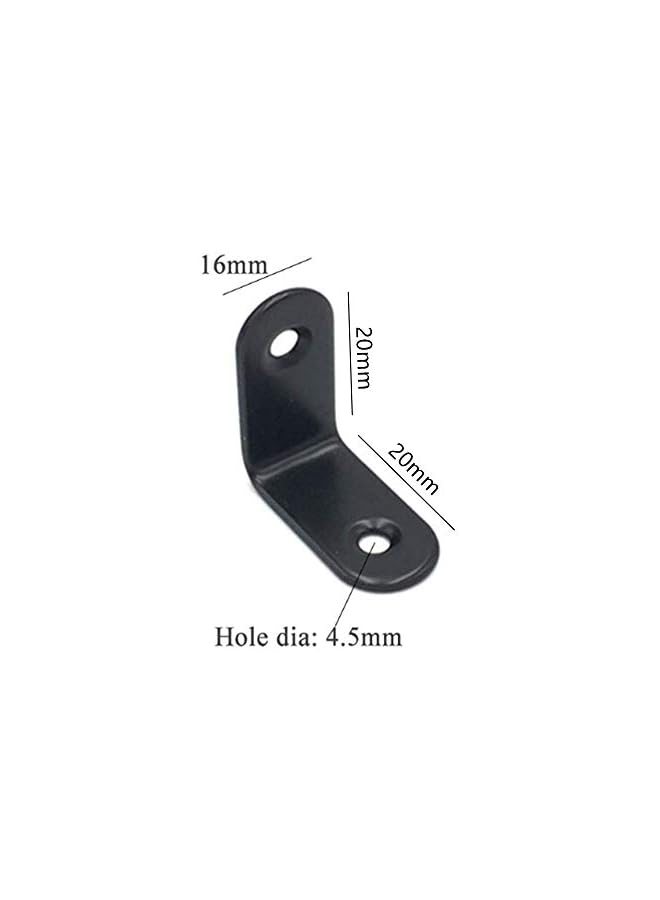 PROMASS promass 20mmX20mm Black L Bracket 12 Pack Stainless Steel Corner Bracket 90 Degree Metal Angle Brackets Corner Braces with Screws  - Image 2