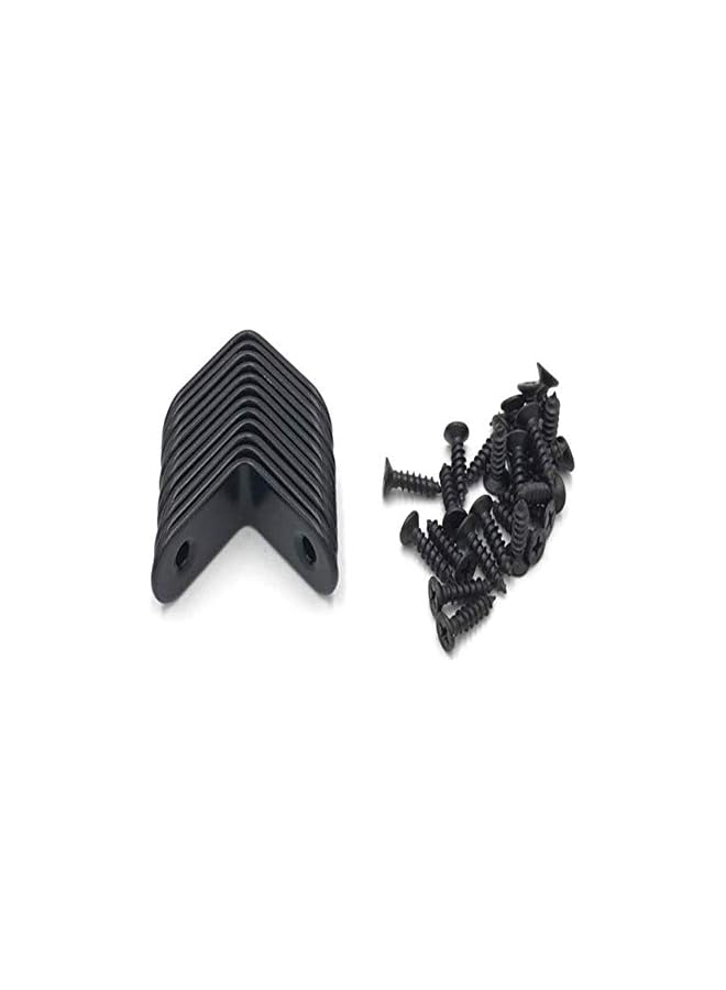 PROMASS promass 20mmX20mm Black L Bracket 12 Pack Stainless Steel Corner Bracket 90 Degree Metal Angle Brackets Corner Braces with Screws  - Image 4