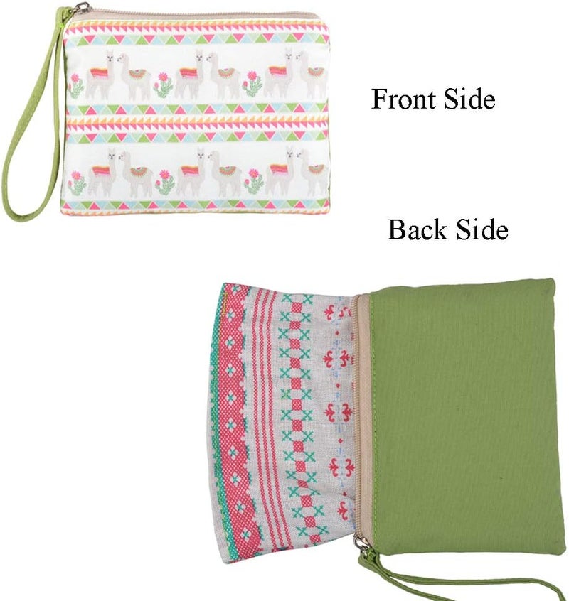 Rantanto Small Cute Cash Coin Purse, Canvas Change Purse, Kawaii Coin Pouch With Handle Christmas Gift For Women Teenager Girls (BG0026 Llama and Cactus) - Image 5