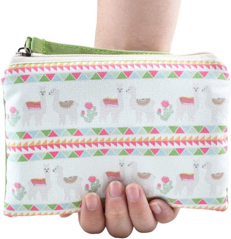 Rantanto Small Cute Cash Coin Purse, Canvas Change Purse, Kawaii Coin Pouch With Handle Christmas Gift For Women Teenager Girls (BG0026 Llama and Cactus) - Image 3