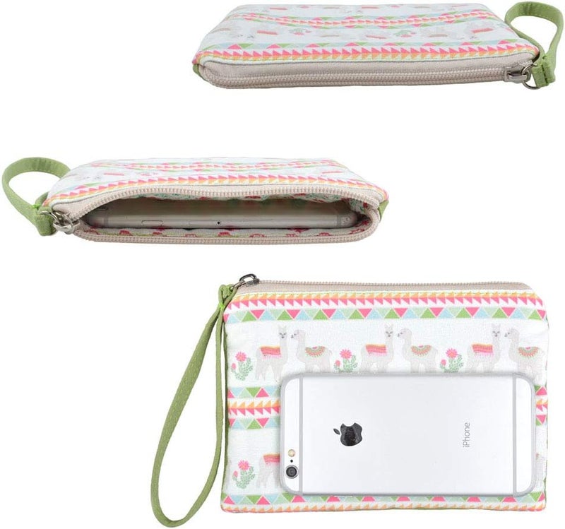 Rantanto Small Cute Cash Coin Purse, Canvas Change Purse, Kawaii Coin Pouch With Handle Christmas Gift For Women Teenager Girls (BG0026 Llama and Cactus) - Image 4