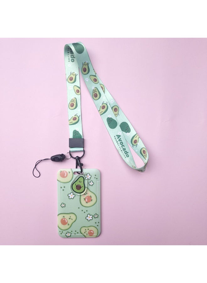 NIBEMINENT 1 - Piece Cartoon Peach Fruit Kpop Photo Card Holder Pendant Key Chain ID Badge Holder ID Card Holder Photo Card Protector for School ID Office ID Access Card for Women Girls - Image 1