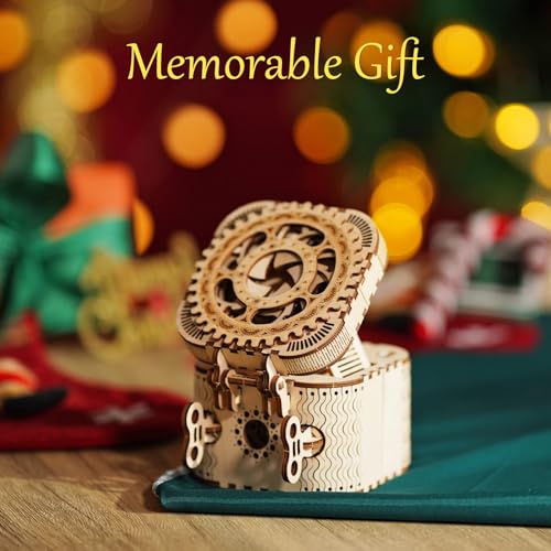 ROKR 3D Wooden Puzzle Mechanical Treasure Box Model DIY Brain Teaser Projects for Adult Age 14 Birthday Gift Educational Toys Wooden Puzzles for Adults - Image 5