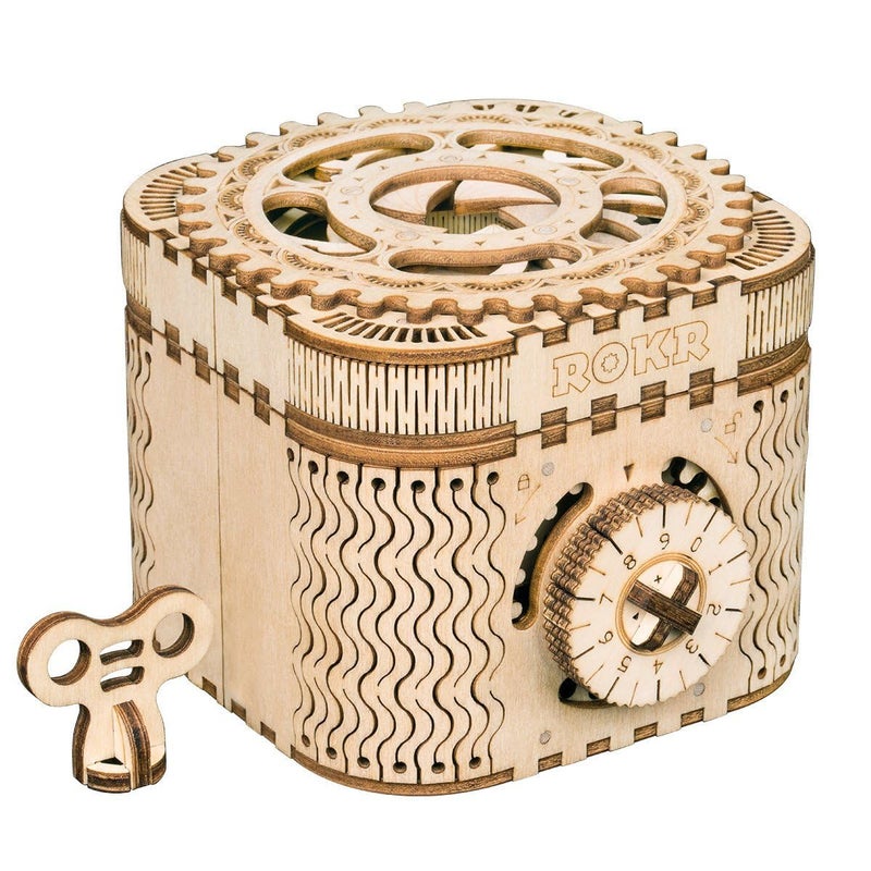 ROKR 3D Wooden Puzzle Mechanical Treasure Box Model DIY Brain Teaser Projects for Adult Age 14 Birthday Gift Educational Toys Wooden Puzzles for Adults - Image 4