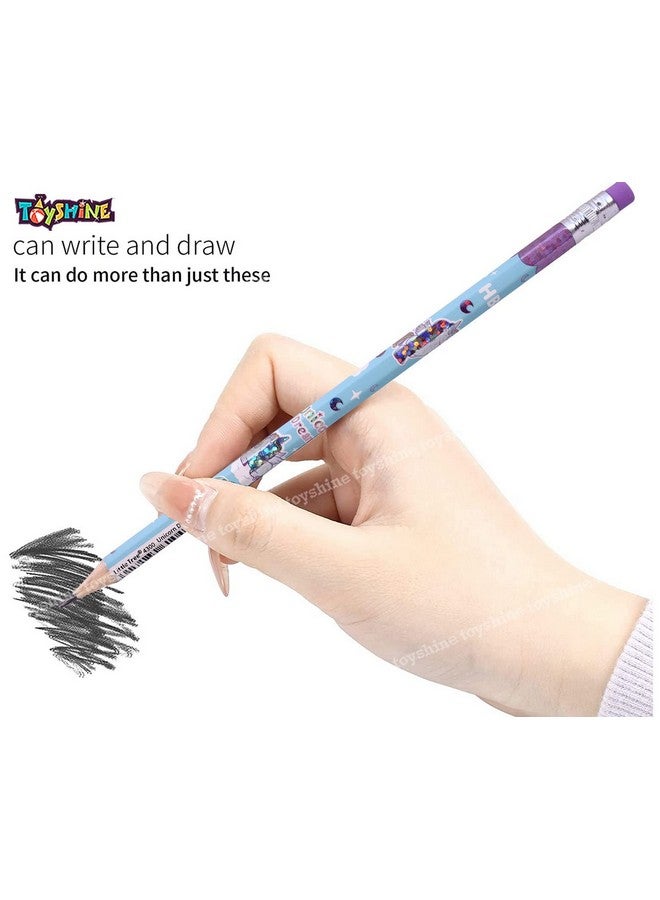 Toyshine Pack Of 26 Unicorn Stationary Set-20 Pencils,2 Erasers,2 Sharpner,Birthday Party Return Gift Party Favor For Kids-M3,Blue - Image 4