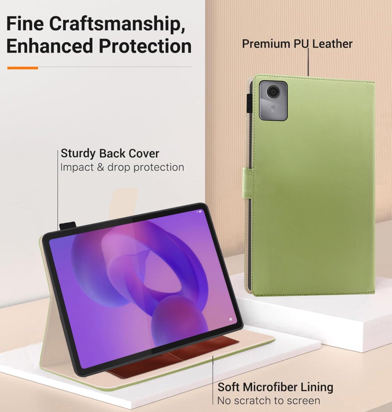 TGK Flip Cover Case for Lenovo Idea Tab 11 inch 2025 TB-336ZU TB-336FU, Motorola Pad 60 Neo 5G 11" Tablet with Stylus Holder (Mint Green) - Image 2
