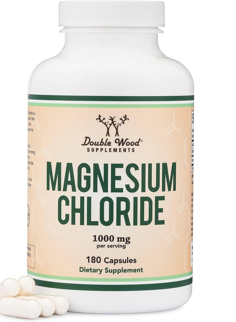 كلوريد المغنيسيوم يدعم صحة الجهاز الهضمي والعظام 1000 ملغ لكل حصة 180 كبسولة، كمية تكفي لمدة 3 أشهر - Image 1