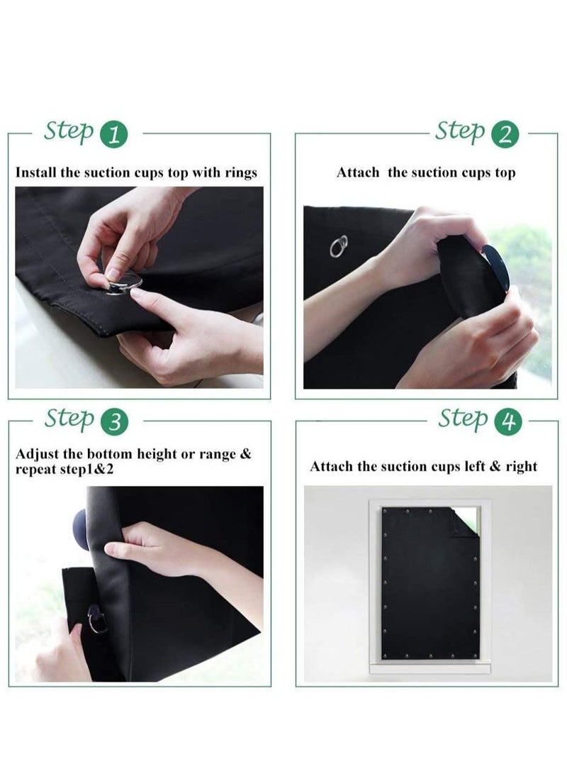 SYOSI Temporary Blackout Blinds Curtain for Window Travel Portable Adjustable Suckers Sunlight Blocking Blinds Thermal Insulated Curtains for Storage Room Basement, Black, 51 by 78 Inch, 1 Pc - Image 4