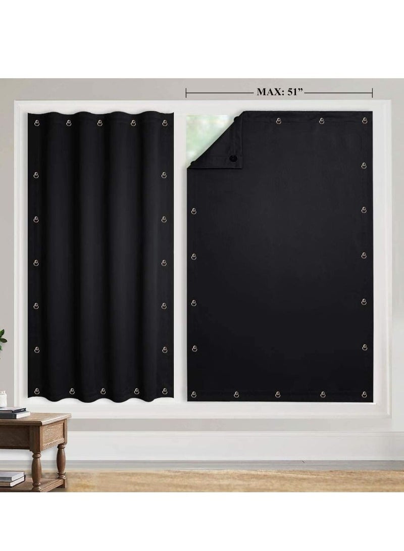 SYOSI Temporary Blackout Blinds Curtain for Window Travel Portable Adjustable Suckers Sunlight Blocking Blinds Thermal Insulated Curtains for Storage Room Basement, Black, 51 by 78 Inch, 1 Pc - Image 2