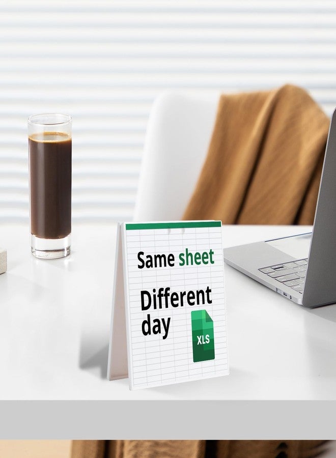 EXUBERIUM Funny Office Desk Sign Coworker Gift for Women Men, Same Sheet Different Day Definition Office Decor for Desk Table Shelf White Elephant Gift - Image 4