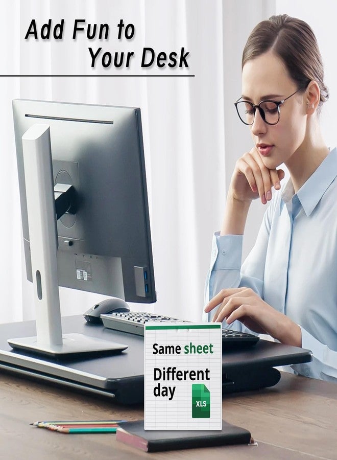 EXUBERIUM Funny Office Desk Sign Coworker Gift for Women Men, Same Sheet Different Day Definition Office Decor for Desk Table Shelf White Elephant Gift - Image 5