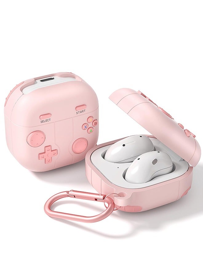 O Ozone Case For Samsung Galaxy Buds FE/Galaxy Buds 2 Pro/Galaxy Buds 2/ Galaxy Buds Pro/Galaxy Buds Live Case, 3D Game Console Design Silicone Cover- Pink  - Image 1