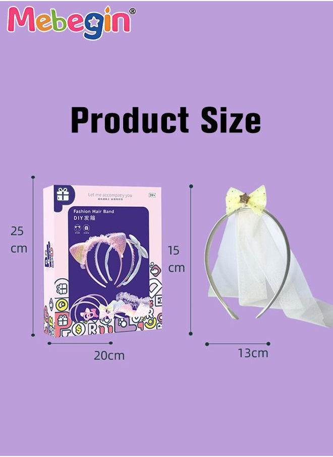 MEBEGIN DIY Headband Making Kit with Colorful Beads, Silver Ribbon and Other Accessaries, Little Children's Art and Craft, Fashion Headband Making Set, Perfect Crafts Set, Ideal Gift for Kids Aged 3+  - Image 3