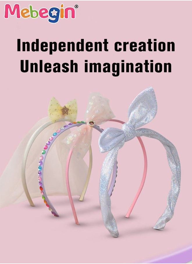 MEBEGIN DIY Headband Making Kit with Colorful Beads, Silver Ribbon and Other Accessaries, Little Children's Art and Craft, Fashion Headband Making Set, Perfect Crafts Set, Ideal Gift for Kids Aged 3+  - Image 5