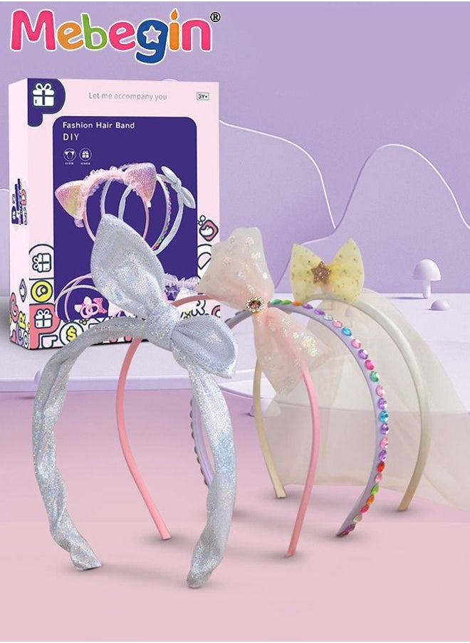 MEBEGIN DIY Headband Making Kit with Colorful Beads, Silver Ribbon and Other Accessaries, Little Children's Art and Craft, Fashion Headband Making Set, Perfect Crafts Set, Ideal Gift for Kids Aged 3+  - Image 2