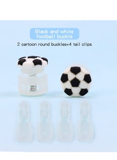 Generic Cartoon Cute No-tie shoelace buckle 1 Pair Set（Football/Soccer Shoe Buckle*2＋Shoelaces*1＋tail clips*4）For Women and Kids/Boys/Girls  - Image 2