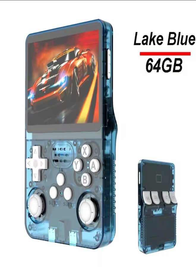 Playtastic R36S Handheld Game Console 3.5 inch Preinstalled Emulator System Transparent Purple 32GB+64GB(Lake Blue) - Image 2