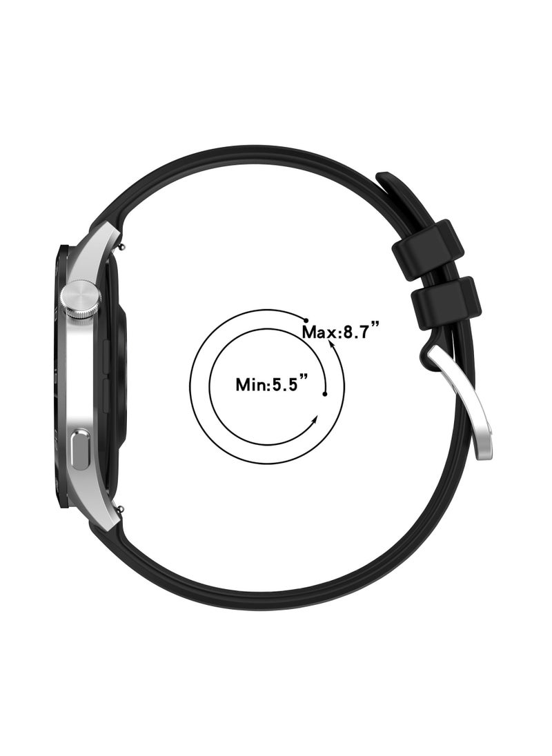 Anmi - 2 PCS Replacement  Strap Silicone Band for Huawei Watch GT4  46mm(Black/Green) - Image 1