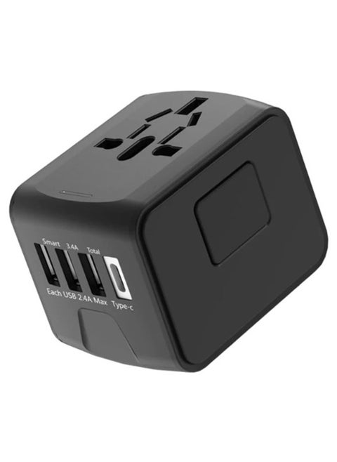 Universal Travel Adapter, All in One International Power Adapter with High Speed 3 USB and Type C Travel Charger, US, UK, EU, AU.
