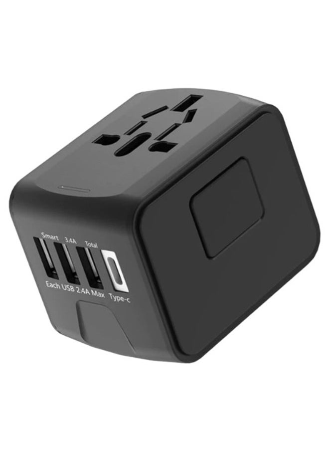 Universal Travel Adapter, All in One International Power Adapter with High Speed 3 USB and Type C Travel Charger, US, UK, EU, AU.