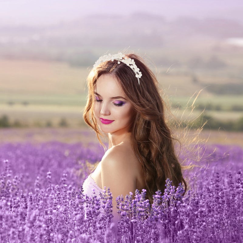 🌱 رباط رأس مزين بزهرة أنيقة لحفلات الزفاف والوصيفات باللون الفضي للمناسبات الخاصة - Image 4
