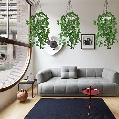 Tdas Plastic Artificial Plants With Pot Leaves Hanging Ivy Garlands Plant Greenery Vine Creeper Home Decor Door Wall Balcony Decoration Party Festival Craft (Design1) - Image 4