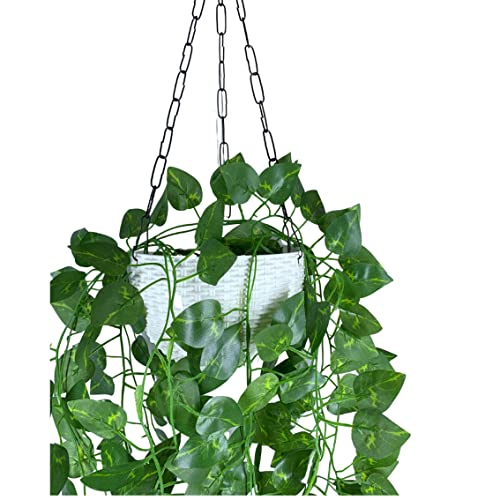 Tdas Plastic Artificial Plants With Pot Leaves Hanging Ivy Garlands Plant Greenery Vine Creeper Home Decor Door Wall Balcony Decoration Party Festival Craft (Design1) - Image 5