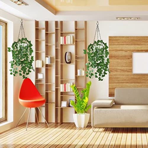 Tdas Plastic Artificial Plants With Pot Leaves Hanging Ivy Garlands Plant Greenery Vine Creeper Home Decor Door Wall Balcony Decoration Party Festival Craft (Design1) - Image 3