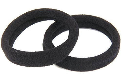 FOK Combo of 27 Pcs - 2Pcs Hair Tik Tak Pins (6.5 cm) Random Color & 25 Pcs Elastic Cotton Stretch Hair Ties Bands - Black - Image 5
