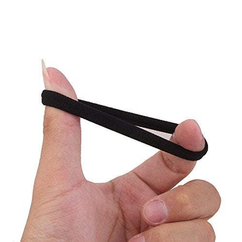 FOK Combo of 27 Pcs - 2Pcs Hair Tik Tak Pins (6.5 cm) Random Color & 25 Pcs Elastic Cotton Stretch Hair Ties Bands - Black - Image 3