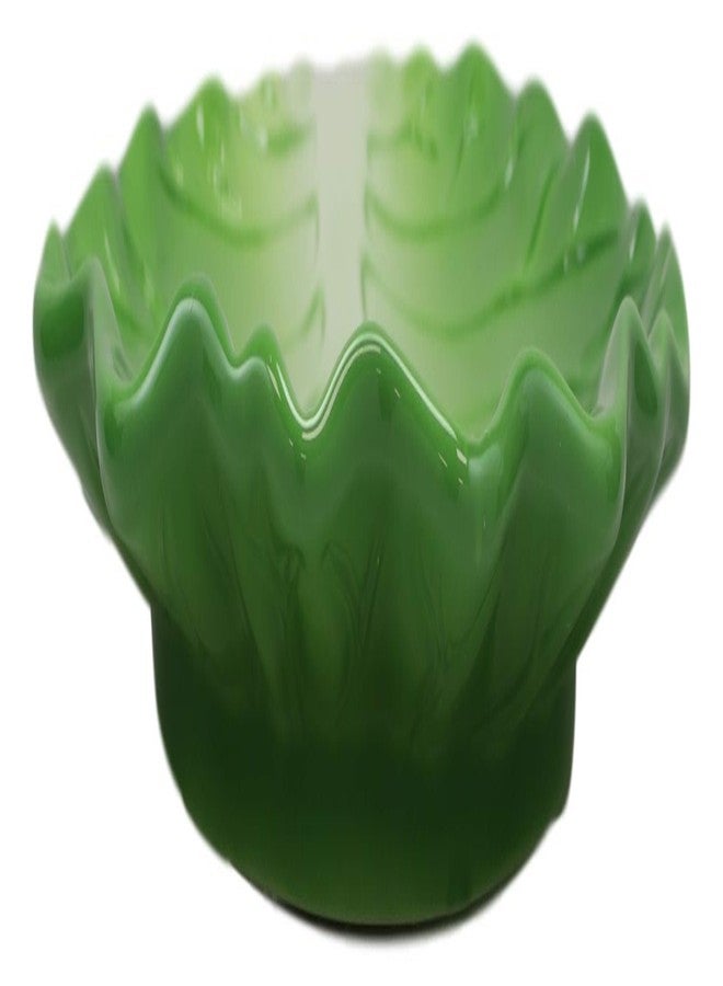 Ebros Gift Ebros 12" Wide Gourmet Kitchen Presentation Ceramic Fresh Hearty Green Cabbage Leaf Shaped Serving Plate or Dish Platter For Salads Dessert Appetizers Fruits Lunch Or Dinner Entrees (1) - Image 5