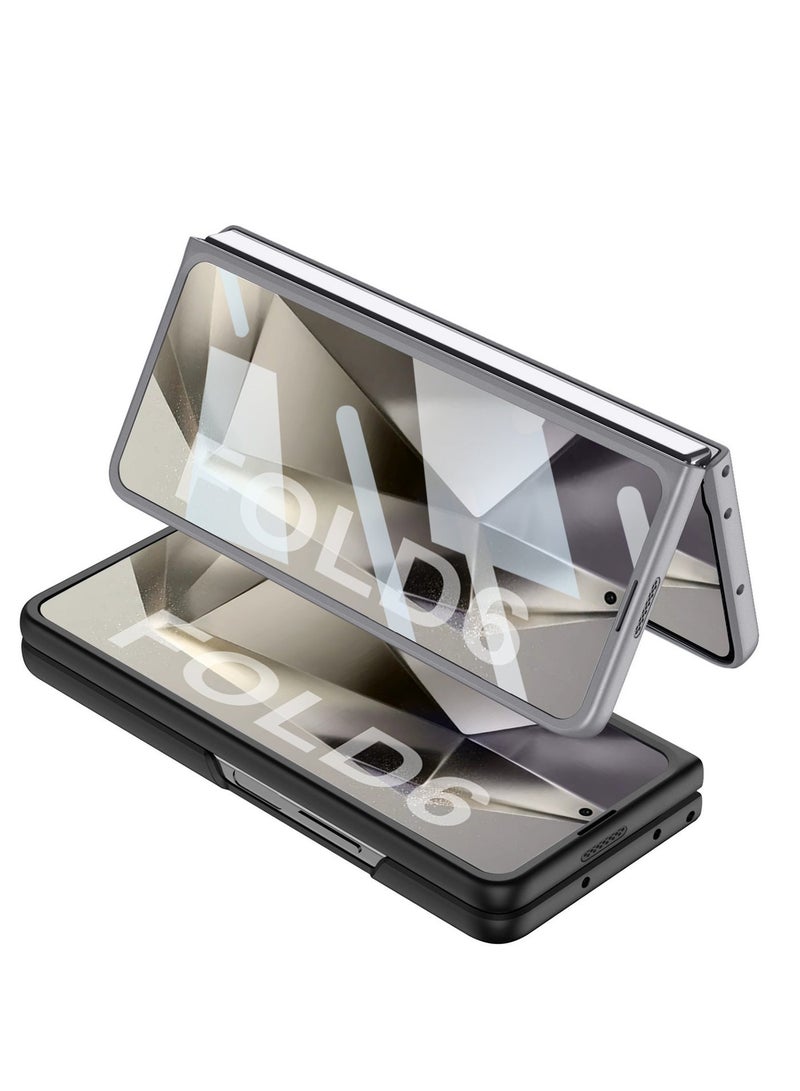 ليكا جراب نحيف للغاية مقاوم للصدمات لهاتف سامسونج جالكسي Z Fold 6 مع فتحة للقلم S في الخلف، قلم ألوان مجاني، ومادة بولي كربونات مقاومة للخدوش لزيادة المتانة - رمادي - Image 2