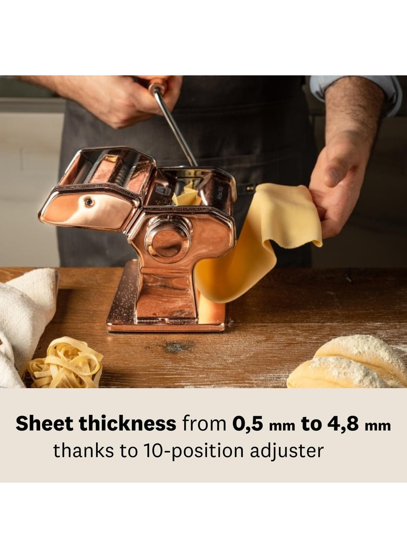 MARCATO MARCATO Made in Italy Atlas 150 Classic Manual Pasta Maker Machine Chrome Steel Makes Lasagna Fettuccine  Tagliolini  - Image 4