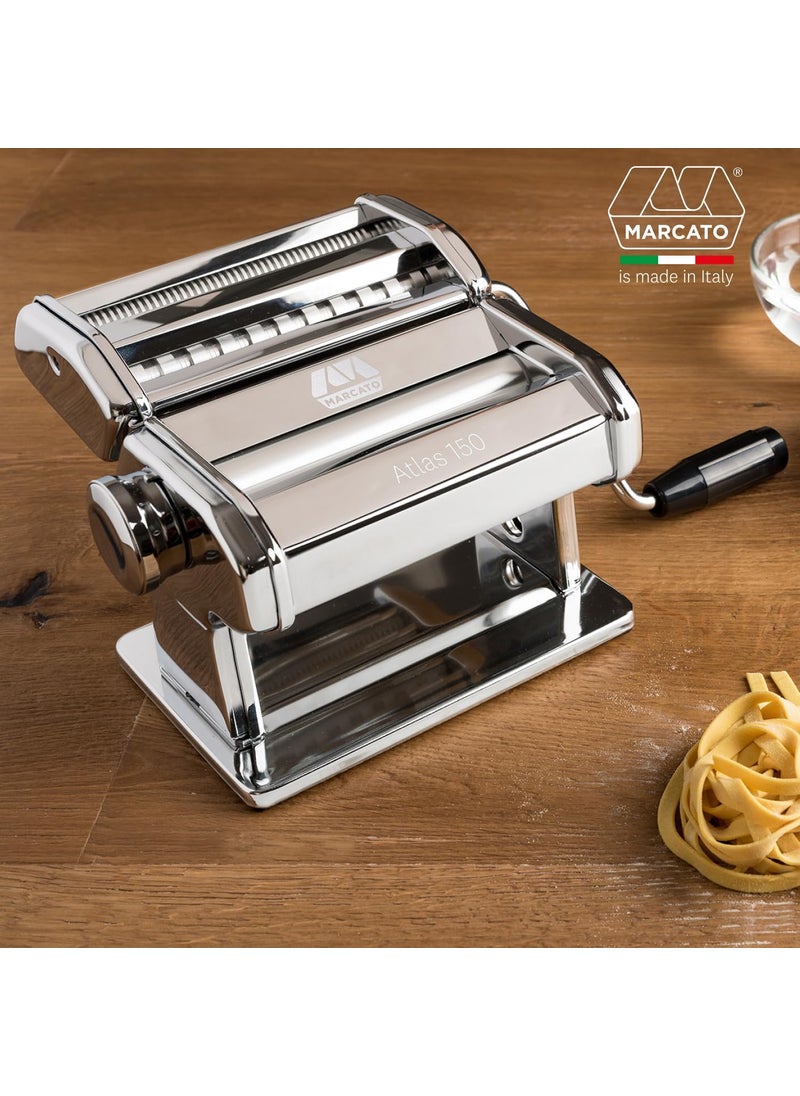 MARCATO MARCATO Made in Italy Atlas 150 Classic Manual Pasta Maker Machine Chrome Steel Makes Lasagna Fettuccine  Tagliolini  - Image 2