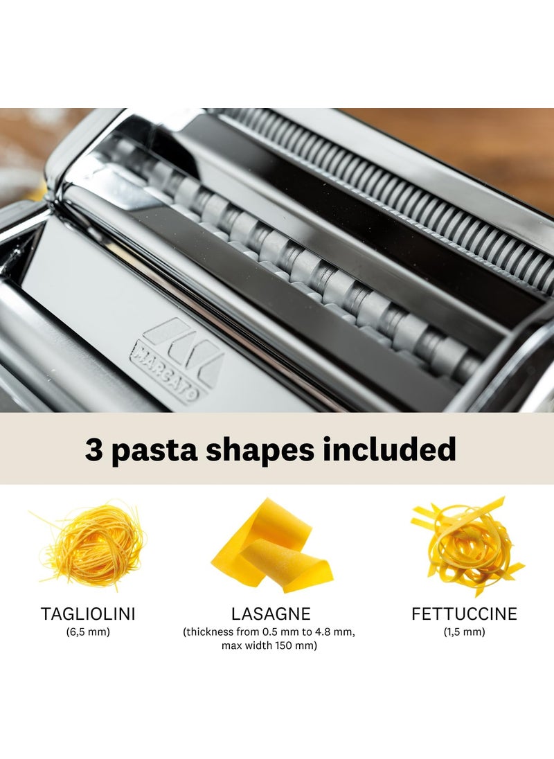 MARCATO MARCATO Made in Italy Atlas 150 Classic Manual Pasta Maker Machine Chrome Steel Makes Lasagna Fettuccine  Tagliolini  - Image 3