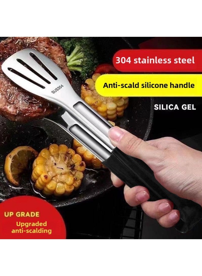 304 Stainless Steel Food Clip Barbecue Steak Clip Barbecue Bread Clip Kitchen Long Thick Dish Clip Household Commercial-Specifications:Five Pieces [top Special Price]-Color:Small Bright Red Approximately ( 23cm )  - Image 3