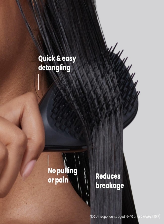Tangle Teezer Mini The Ultimate Detangler Hairbrush |Gentle on Wet Hair | Two-Tiered Teeth & Comfortable Handle | Ideal for Kids And Travel | Reduces Knots & Breakage | Black - Image 4