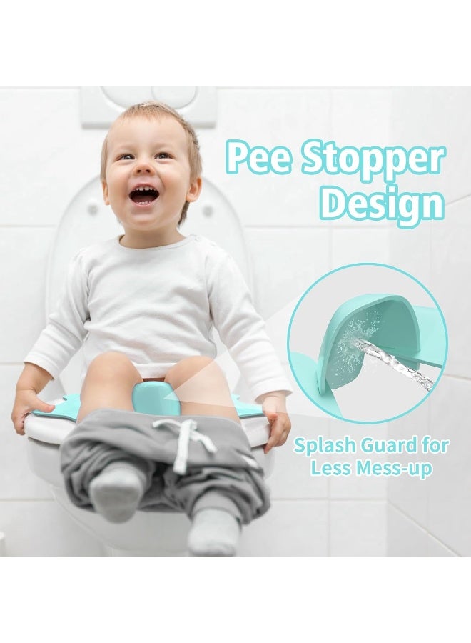 SKYROKU Foldable Travel Potty Seat for Toddlers and Kids - Anti-Slip Potty Training Seat with Handles, Splash Guard, DIY Stickers, Storage Bag - Fits Most Toilets, Portable & Easy to Clean(Blue) - Image 4