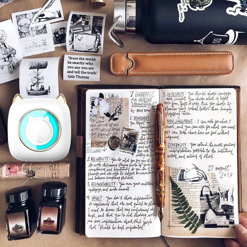 Mini Pocket Printer Portable Thermal Printer Machine Wireless BT Connection 203DPI for Picture Label DIY Handcraft List Meno Notes Journal Receipt Paper Instant Sticker with 1 Roll Thermal Paper+5pcs - Image 5