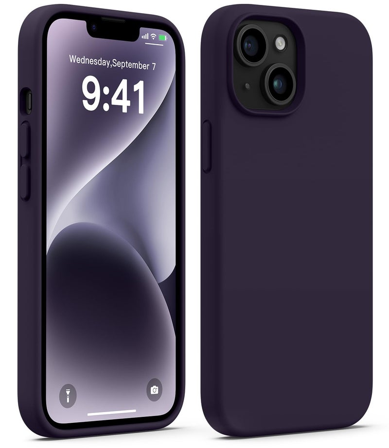 AOTESIER Compatible with iPhone 14 Case, Full Body Food-Grade Silicone Wear-Resistant, Anti-Drop Protection with Soft Anti-Scratch Microfiber Lining Phone Case for iPhone 14, 6.1 inch, Elderberry - Image 1