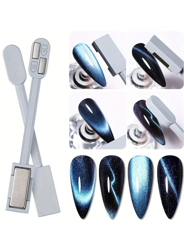 LANGMANNI Cat Eye Magnet Stick Double Head 3D Magnetic Cat Eye Gel Stick Nail Art Manicure Tool Multifunctional Magnet  - Image 1