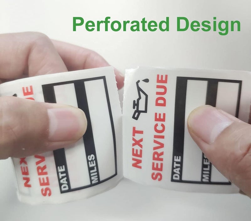 JINCH 200 Count Clear Oil Change Stickers, 2 X 2 Inches Removable Auto Maintenance Next Service Due Reminder Labels in Roll with Perforation Line - Image 3