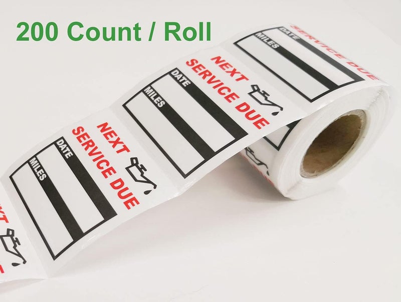 JINCH 200 Count Clear Oil Change Stickers, 2 X 2 Inches Removable Auto Maintenance Next Service Due Reminder Labels in Roll with Perforation Line - Image 5