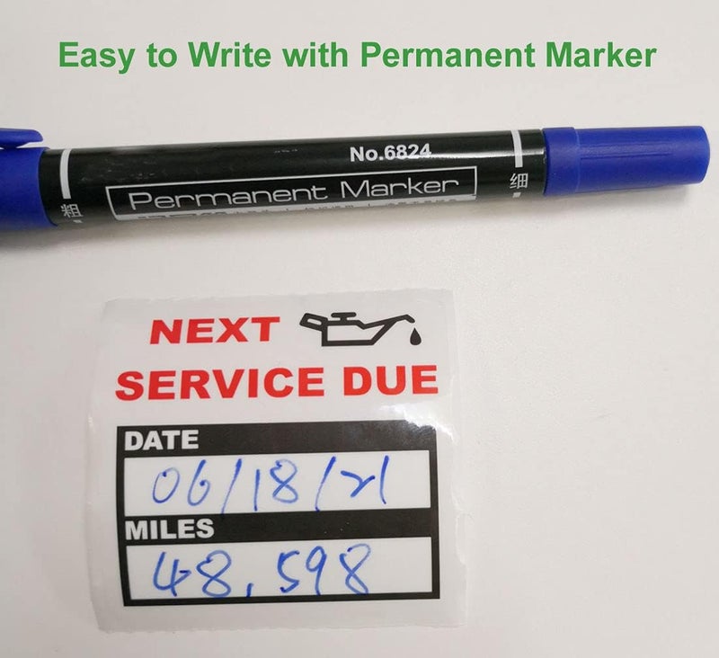 JINCH 200 Count Clear Oil Change Stickers, 2 X 2 Inches Removable Auto Maintenance Next Service Due Reminder Labels in Roll with Perforation Line - Image 4