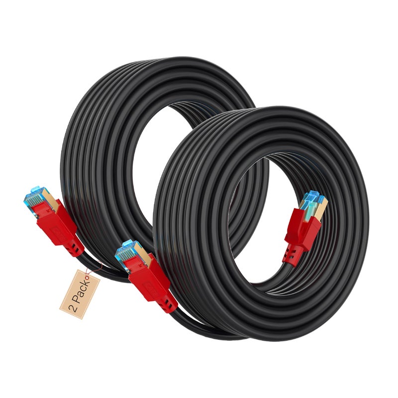 AOPOCKAN TECH Cat 8 Ethernet Cable 10 ft 2 Pack, High Speed Heavy Duty Network LAN Patch Cord, 40Gbps 2000Mhz RJ45 Cat8 Cable Shielded in Wall, Indoor&Outdoor for Modem/Router/PC/Gaming - Image 1