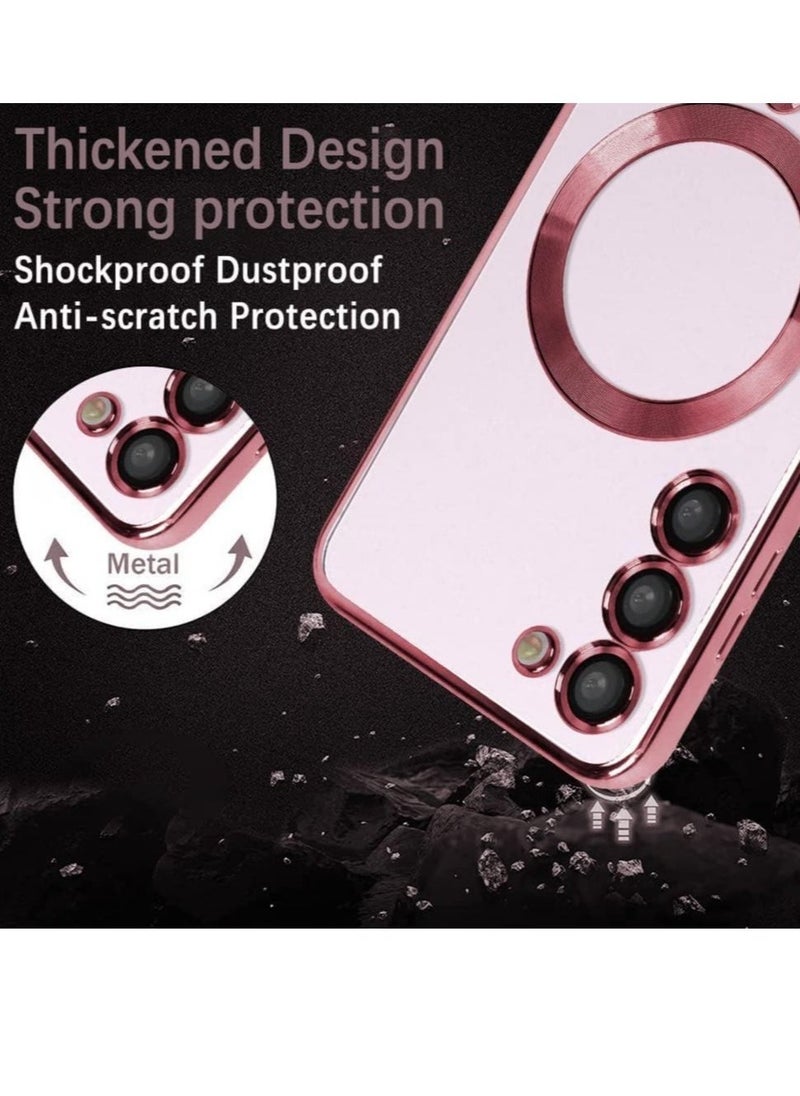 Raxoom Magnetic Clear Case for Samsung Galaxy S23 with Camera Lens Protector Magsafe Compatible Electroplated Soft TPU Shockproof Anti-Scratch Phone Case - Image 5