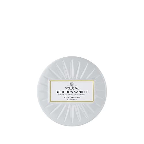 Voluspa Bourbon Vanille, Mini Tin Candle, 4 oz, 25 Hour Burn Time, Coconut Wax for Clean Burning, Handcrafted in the USA - Image 1